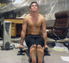 Me doing an L-sit on parallettes